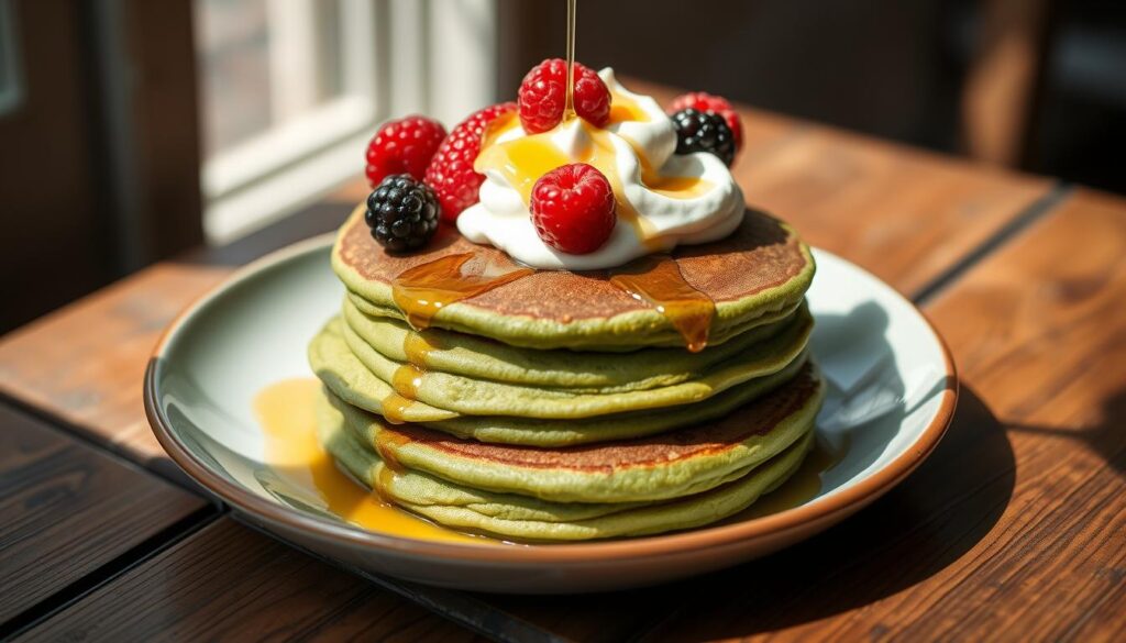 Pancakes au matcha